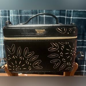 VICTORIA'S SECRET BLACK and GOLD Cosmetic Case